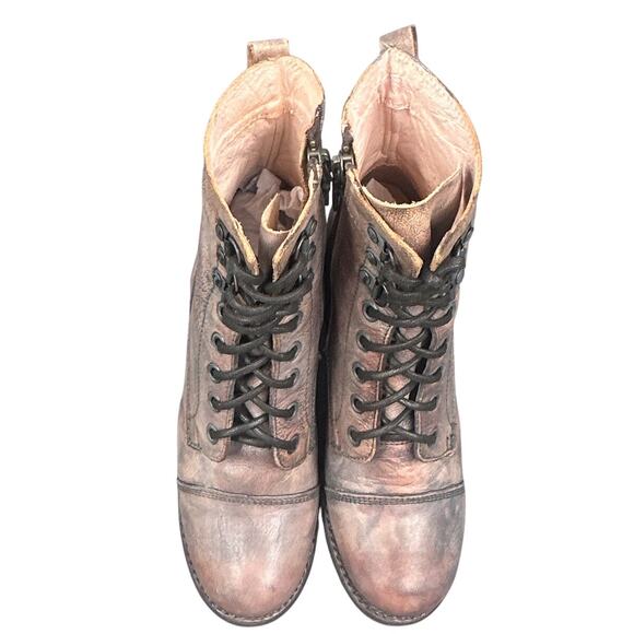 Bed Stu Judgement Combat Boots 6 Cobbler Pinkish Brown Granny Western Grunge USA - Picture 9 of 16